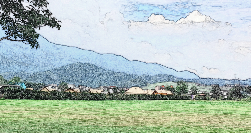 蜡笔画-云山绿草.jpg